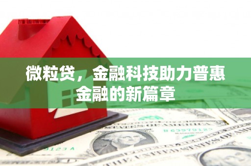 六枝微粒贷，金融科技助力普惠金融的新篇章