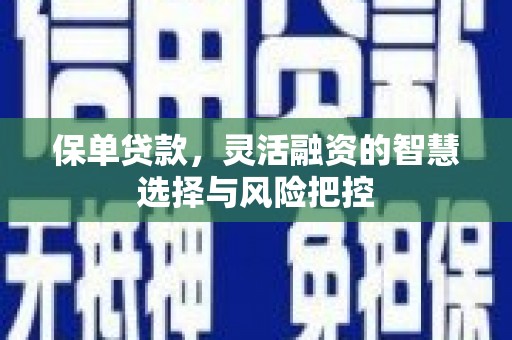 柳东保单贷款，灵活融资的智慧选择与风险把控