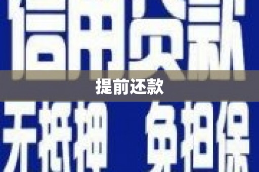 开平提前还款