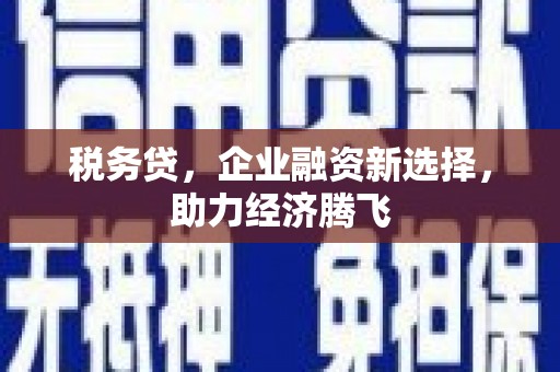 莿桐税务贷，企业融资新选择，助力经济腾飞