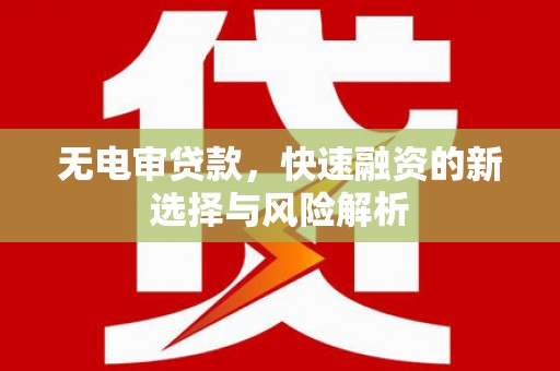 兴隆无电审贷款，快速融资的新选择与风险解析