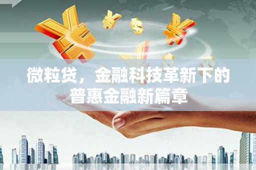 方正微粒贷，金融科技革新下的普惠金融新篇章